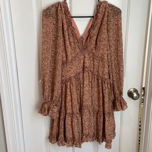 Chiffon pink floral dress